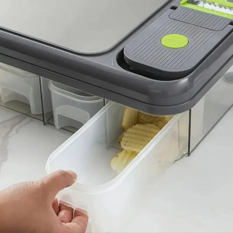 Cortador de Verduras Multifuncional 18 en 1 con Mandolina y Tabla de Acero