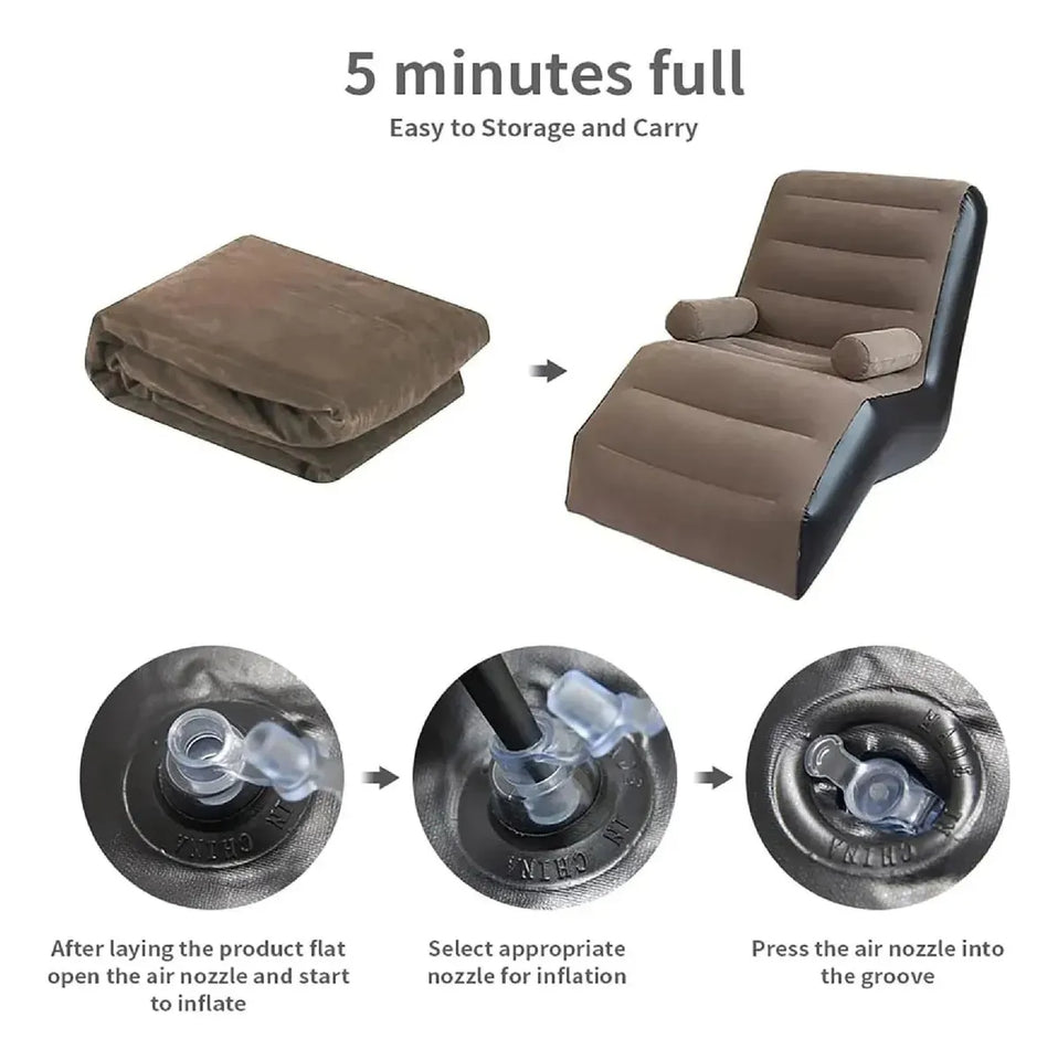 Sofá Inflable Portátil con Reposabrazos