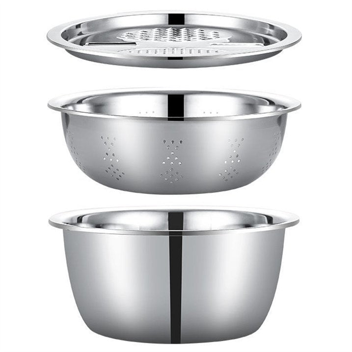 Lavabo Multifuncional de Acero Inoxidable 4 en 1 con Colador y Rallador