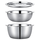 Lavabo Multifuncional de Acero Inoxidable 4 en 1 con Colador y Rallador