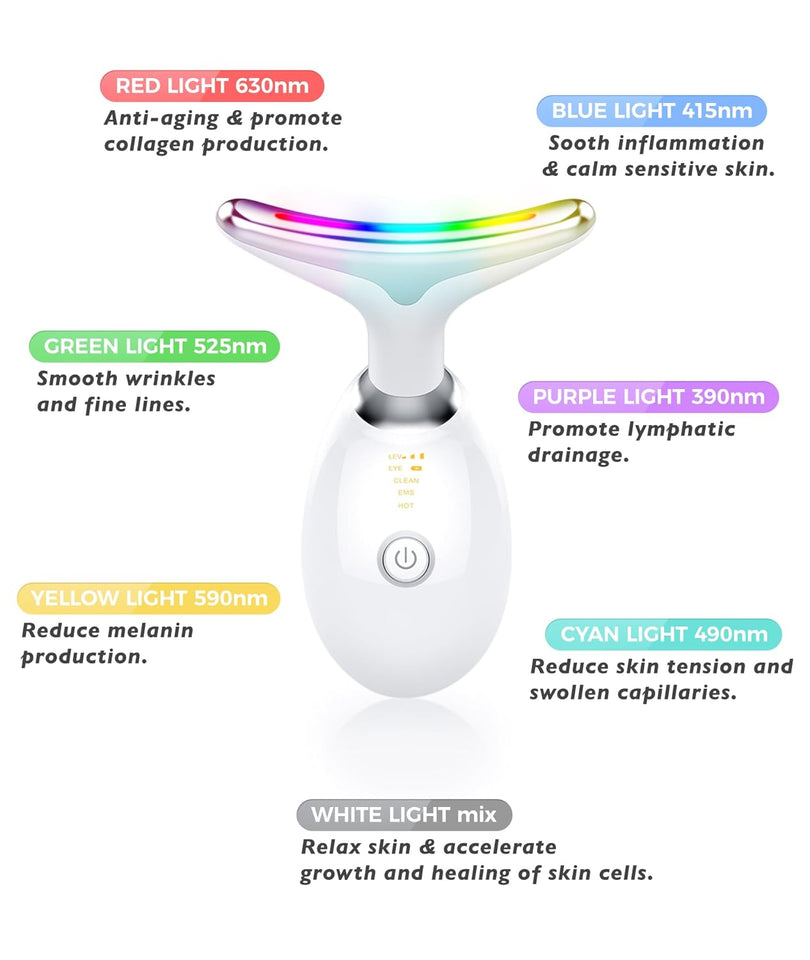 Masajeador Facial y de Cuello con Luz LED