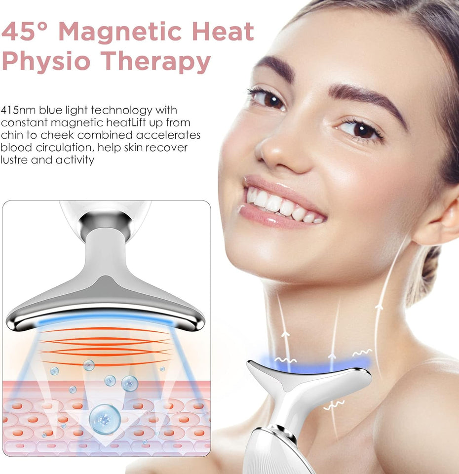 Masajeador Facial y de Cuello con Luz LED
