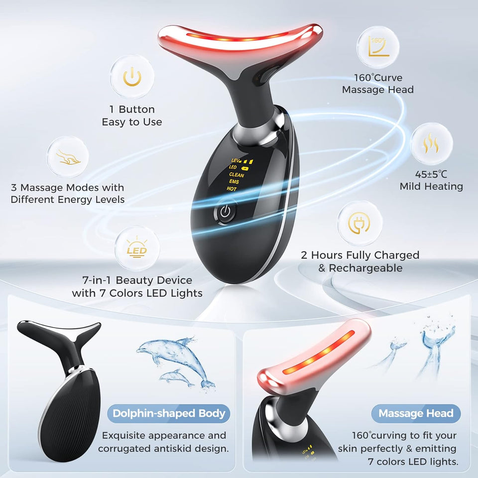 Masajeador Facial y de Cuello con Luz LED