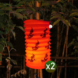 Faroles De Papel X2 con Bruja