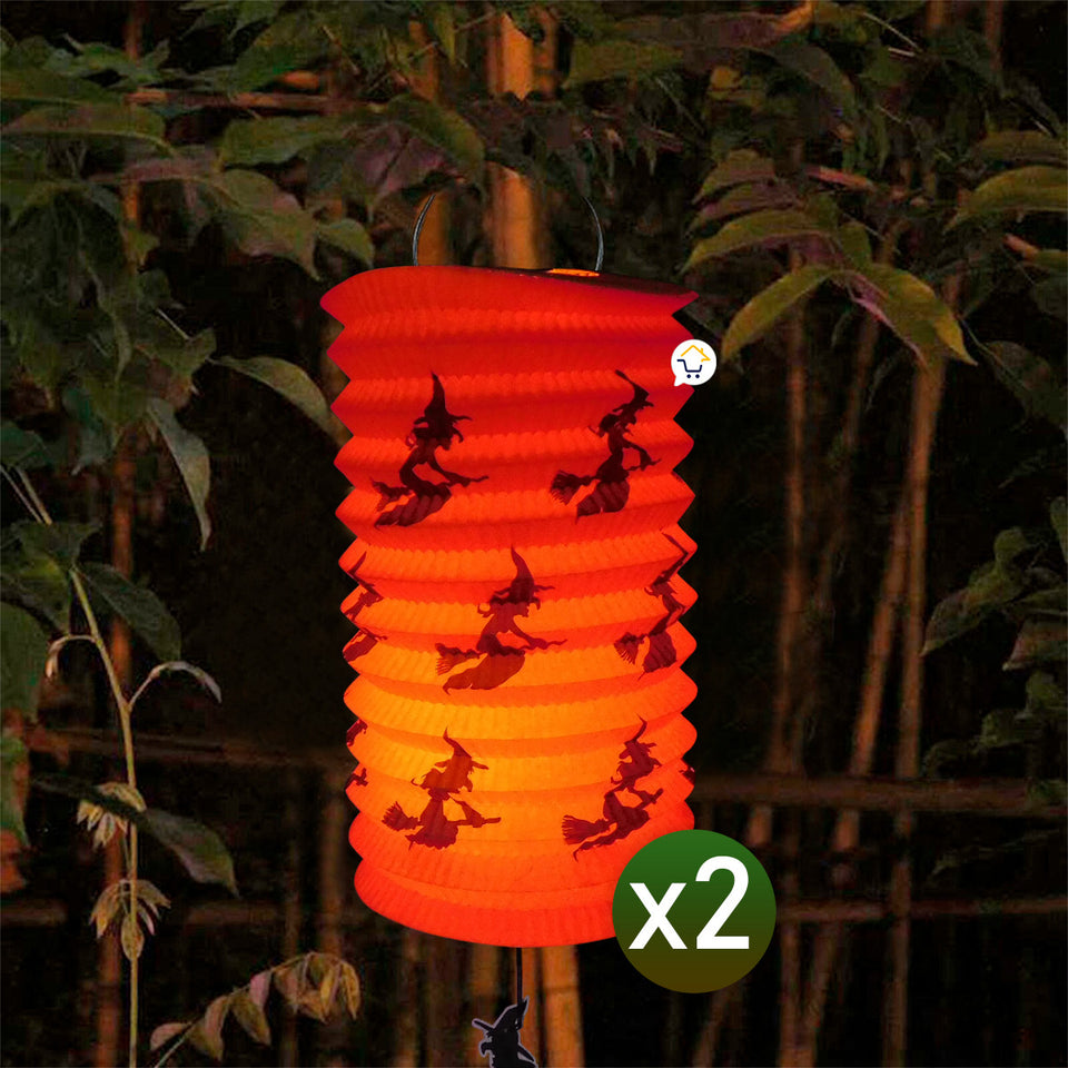 Faroles De Papel X2 con Bruja
