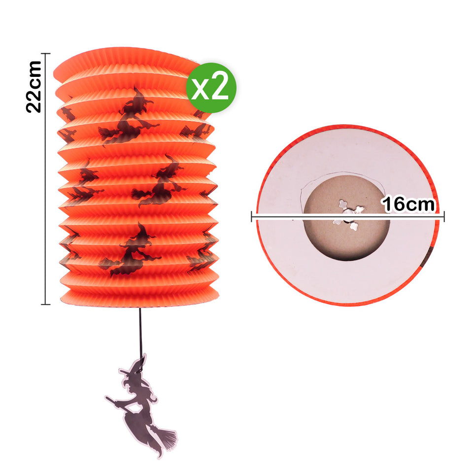Faroles De Papel X2 con Bruja