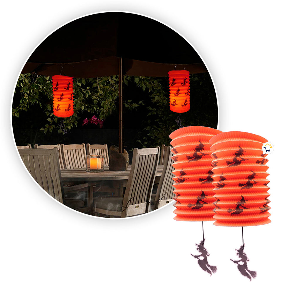 Faroles De Papel X2 con Bruja