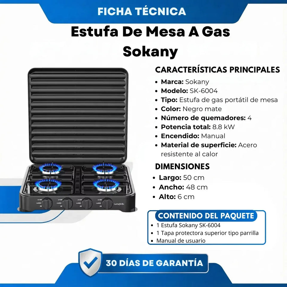 Estufa de Gas Portátil SOKANY SK-6004