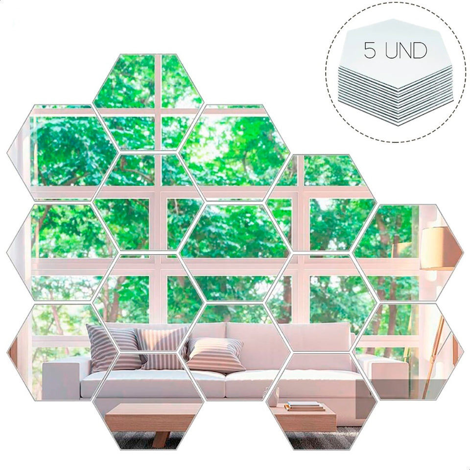 Espejos Hexagonales 30 Unidades