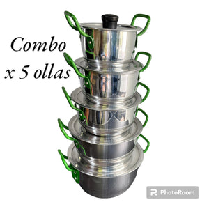 Combo Doble de Ollas Reforzadas (Set x 5 Piezas)