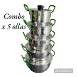 Combo Doble de Ollas Reforzadas (Set x 5 Piezas)