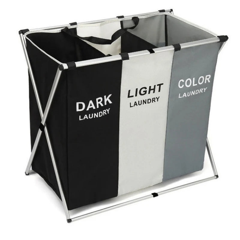 Cesta para ropa x3 – organizador de lavandería de 3 compartimentos