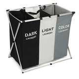 Cesta para ropa x3 – organizador de lavandería de 3 compartimentos