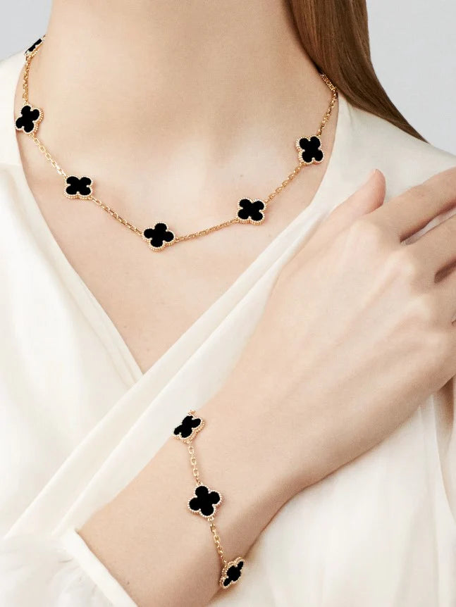 Set Collar y Pulsera Trébol de Cuatro Hojas