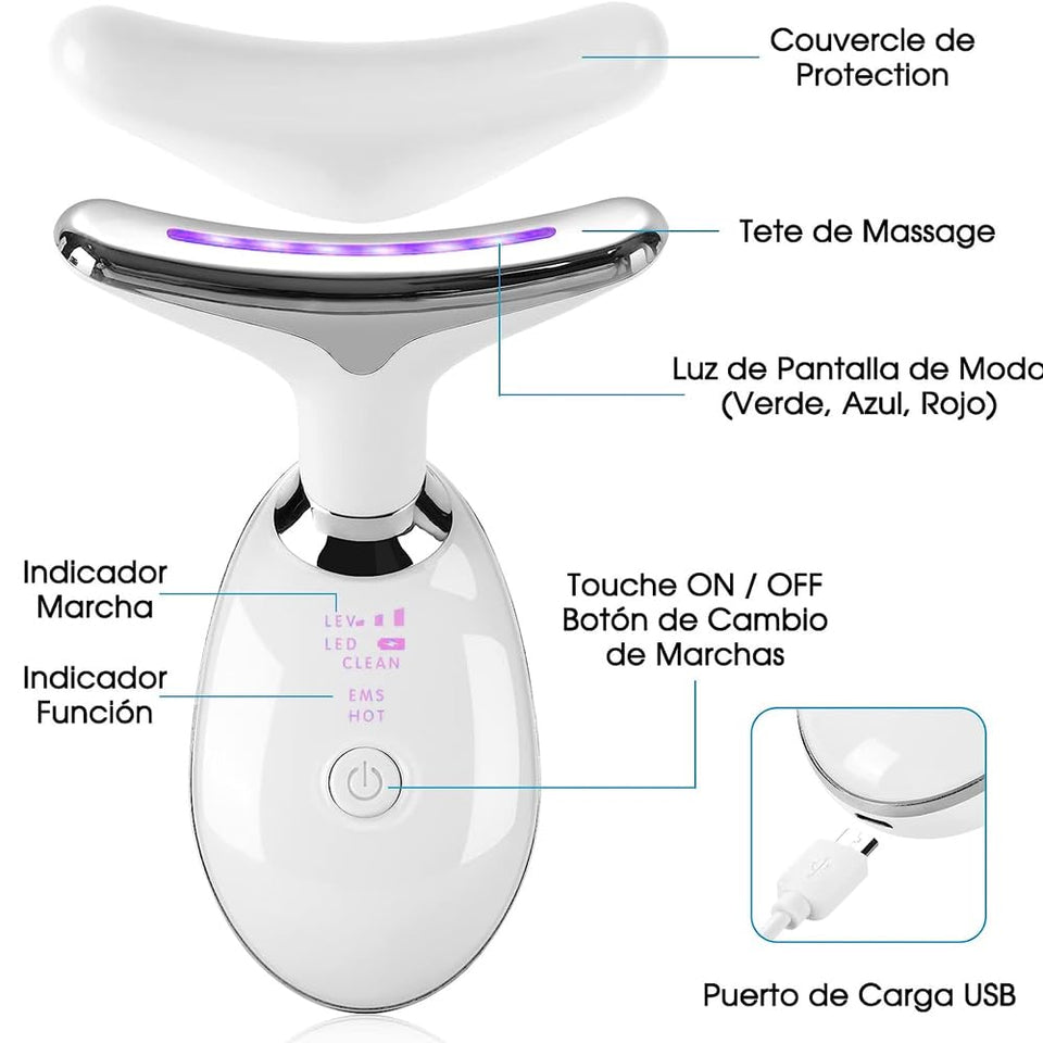 Masajeador Facial y de Cuello con Luz LED