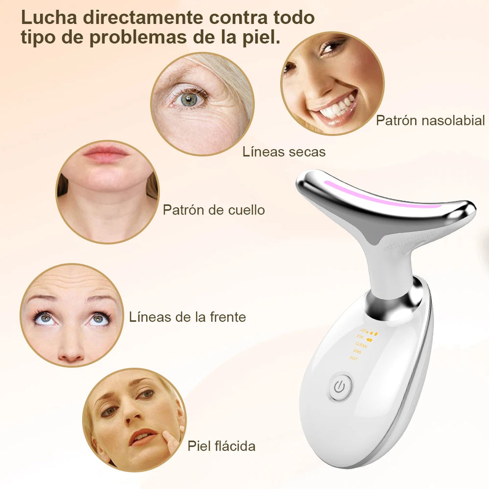 Masajeador Facial y de Cuello con Luz LED