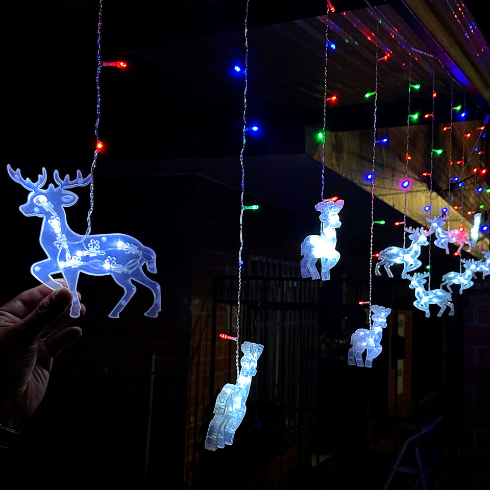 Cortina Led 3m Figuras de Reno