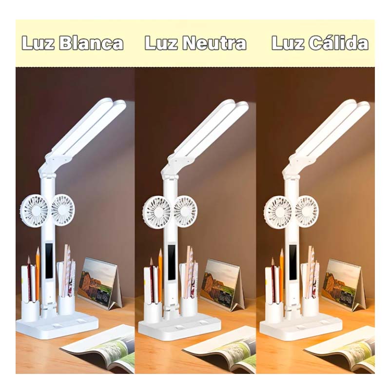 Lampara De Escritorio Con Ventilador