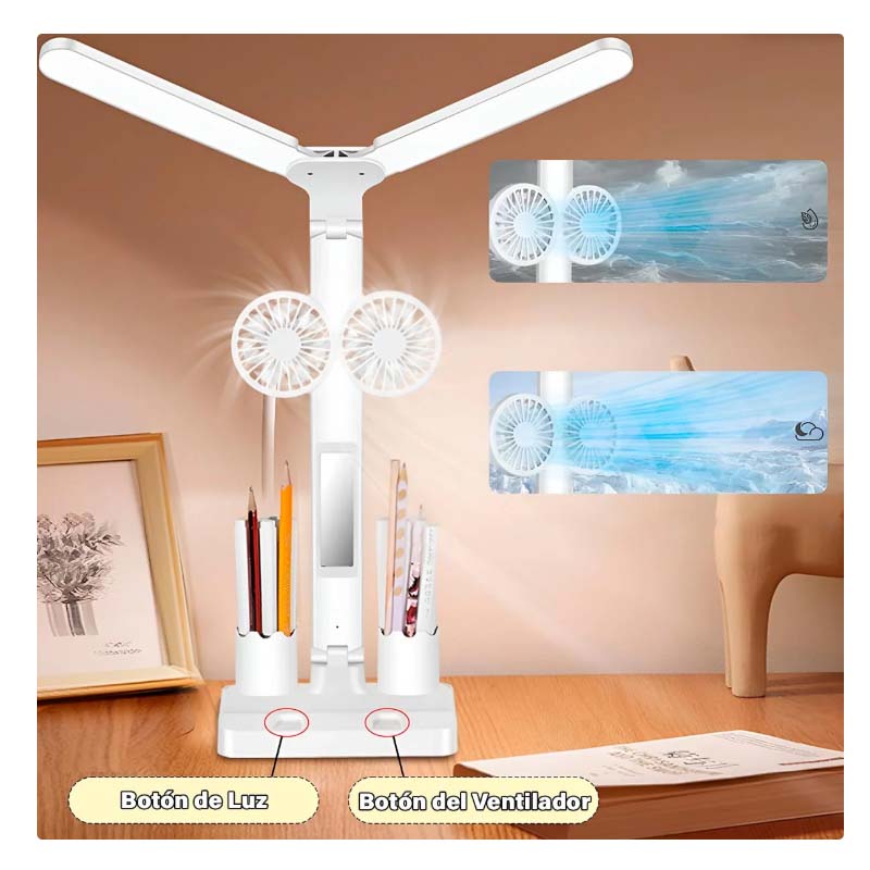 Lampara De Escritorio Con Ventilador