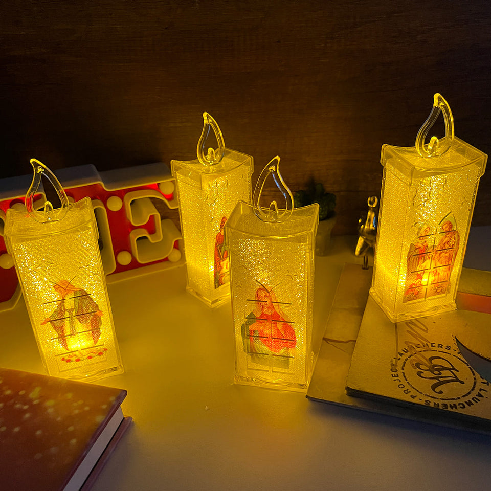 Vela Led X4 Con Imagen Religiosa