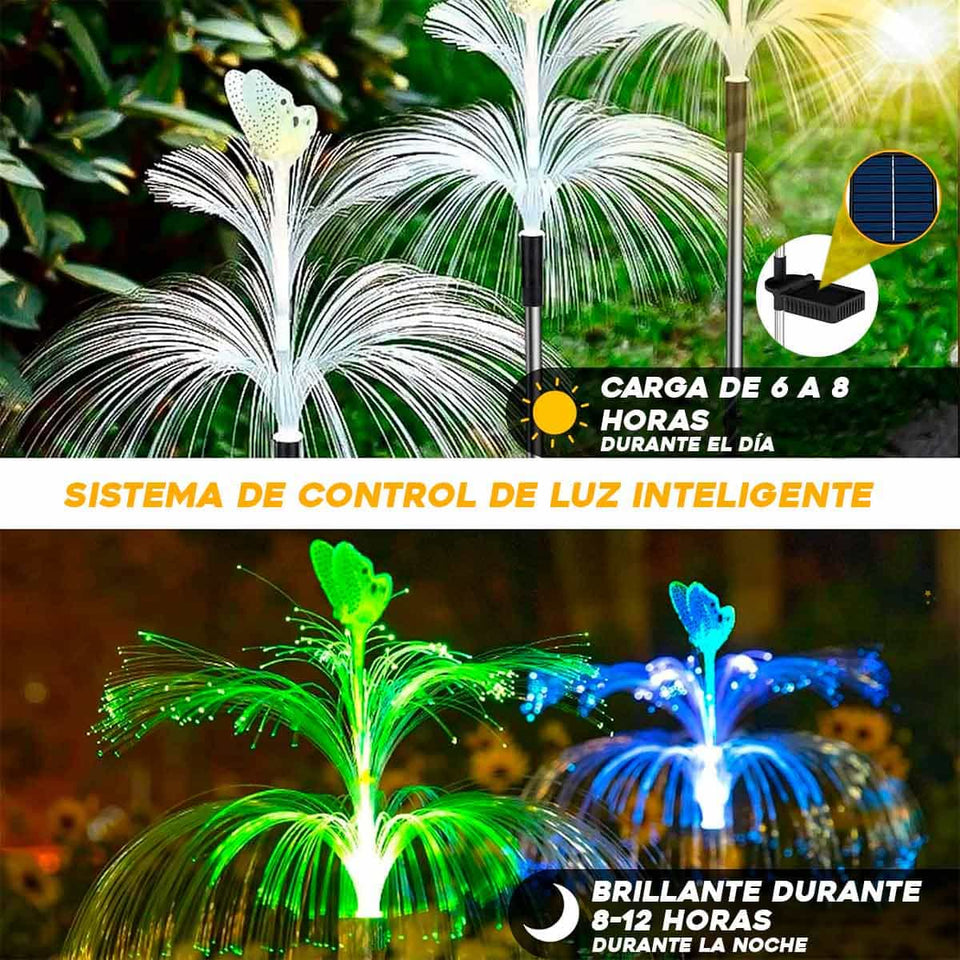 LUCES SOLARES MEDUSA -MARIPOSA X 2 UNIDADES