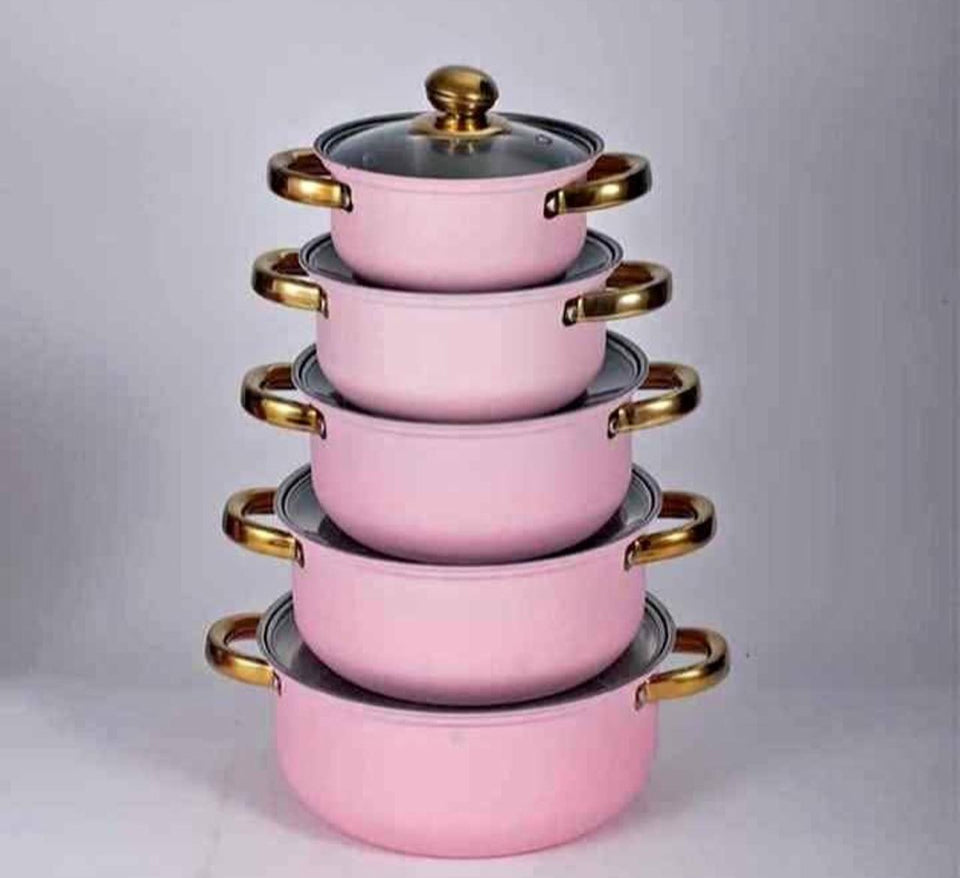 Juego De Ollas Acero Inoxidable 10 Pieza