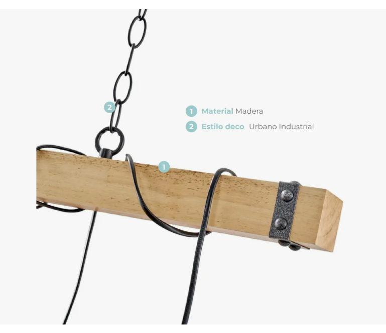 Lampara Colgante Safiro 4 Luces E27 Atik