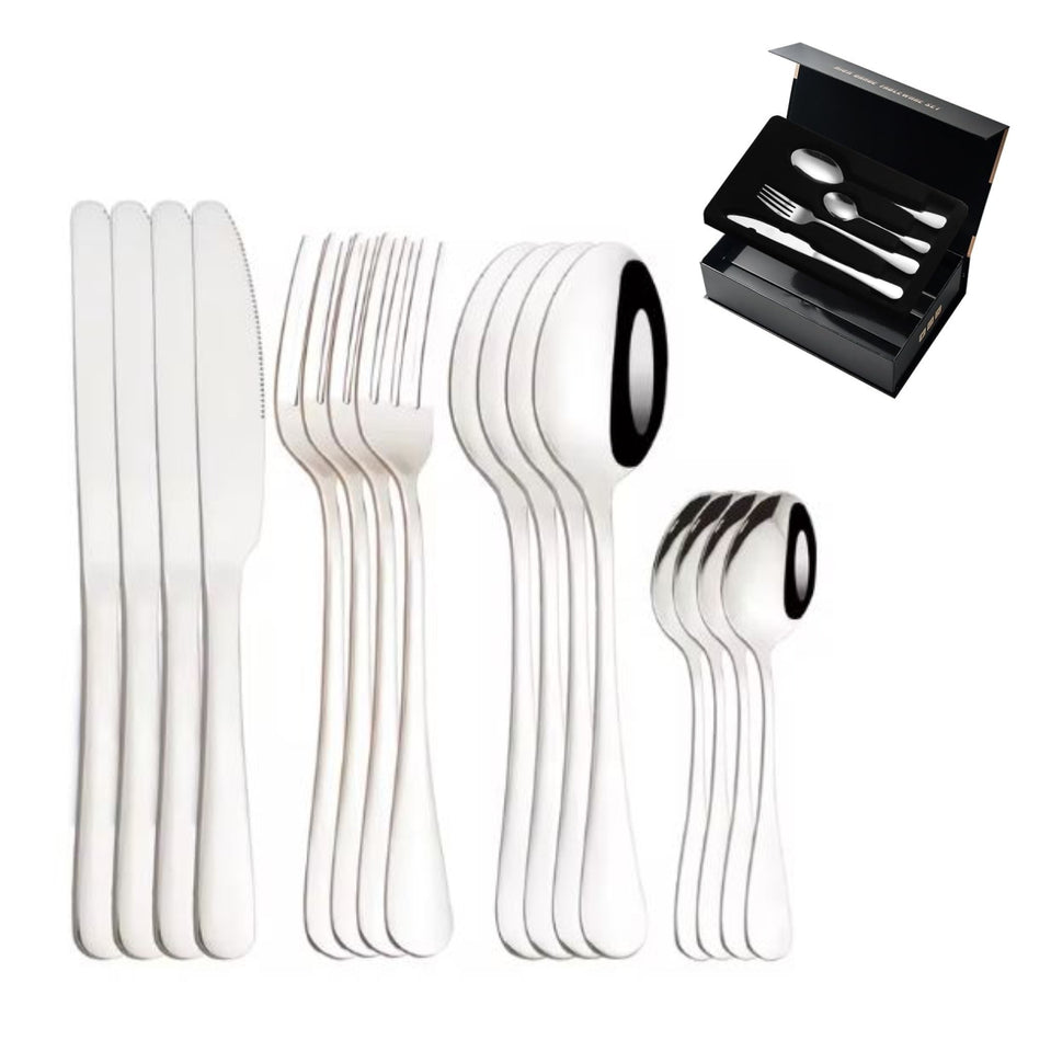 Cubiertos 24 Piezas, De Acero Inoxidable