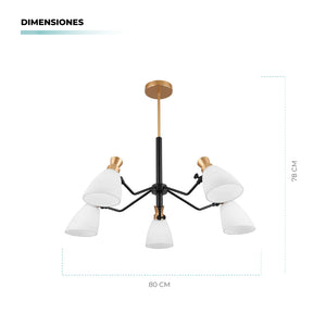 Lámpara Colgante Spider 5 Luces