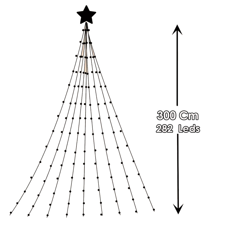 Cascada de Luces Estrella 3 Metros