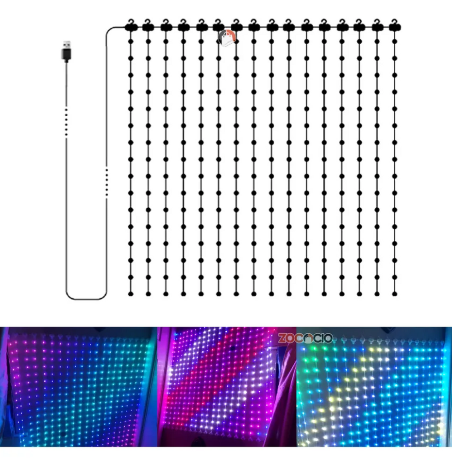 Cortina Led Smart Usb Control Y App 2x2m