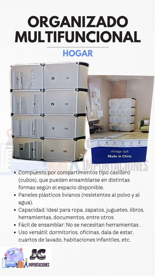 Organizador Estantería 8 Puestos