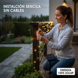 Luz Solar Navideña 100 Bombillos Multicolor