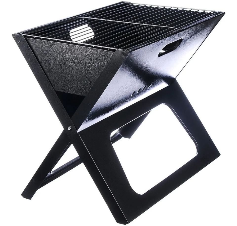 Parrilla Portátil Plegable de Carbón Premium en Acero Inoxidable
