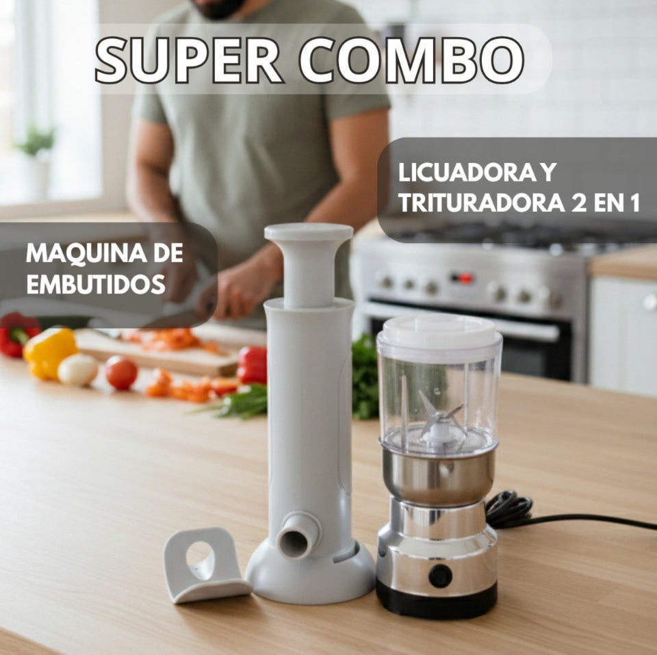 Máquina para Embutidos + Licuadora Trituradora