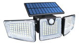 Lámpara Solar LED con Sensor de Movimiento y Triple Cabezal