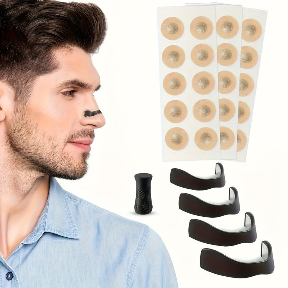 KIT CLIP NASAL MAGNÉTICO + CINTAS ANTI RONQUIDOS X90