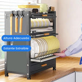 Organizador de loza estante escurridor multifuncional