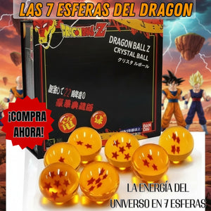 Set de 7 Esferas del Dragón Dragon Ball Z de Cristal con Estuche Premium