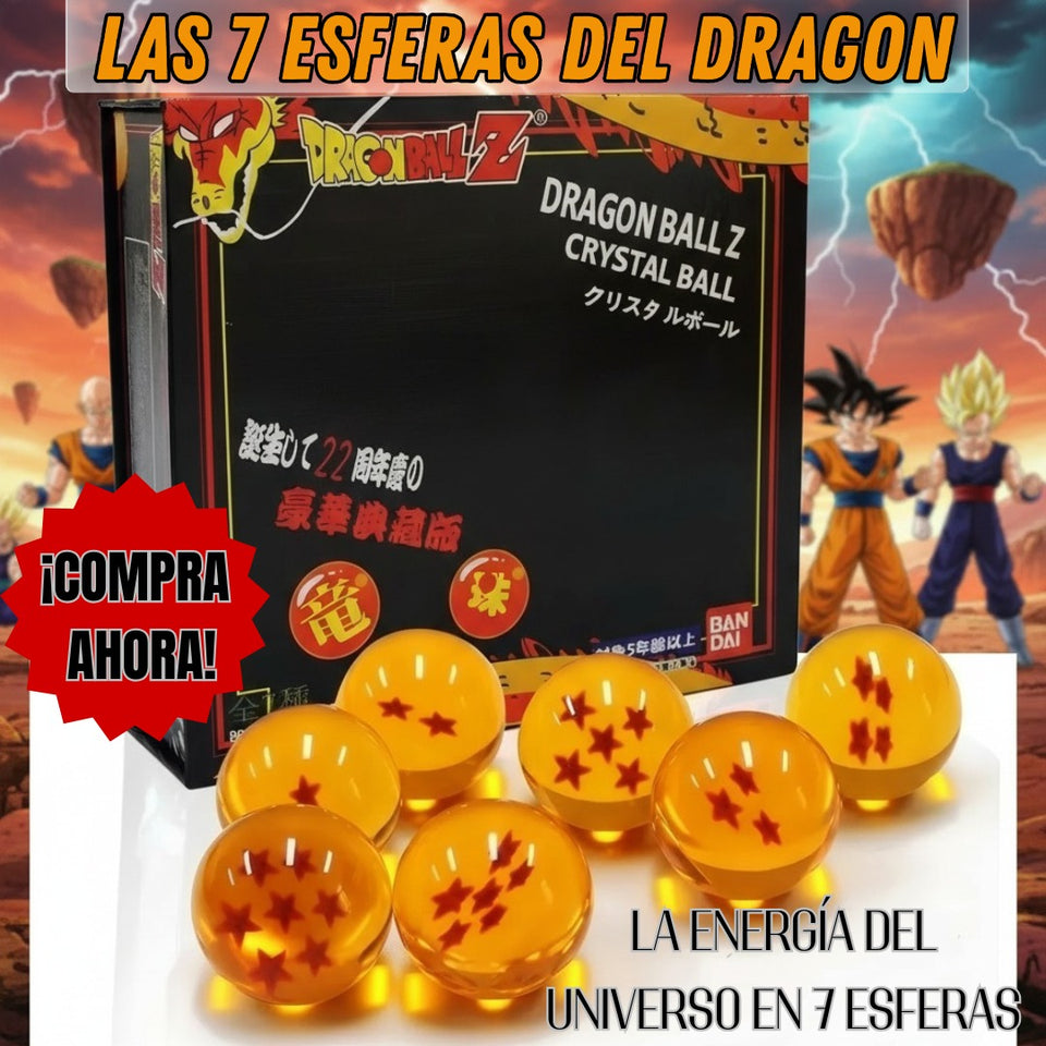 Set de 7 Esferas del Dragón Dragon Ball Z de Cristal con Estuche Premium