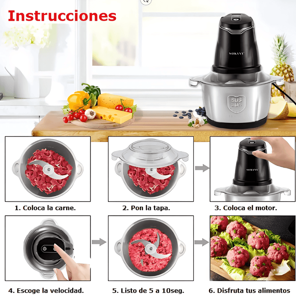 Picadora Eléctrica de Acero Inoxidable Sokany SK-7020