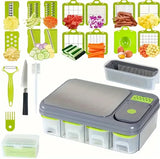 Cortador de Verduras Multifuncional 18 en 1 con Mandolina y Tabla de Acero