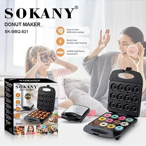 Mini Donera Eléctrica Sokany para 12 Donas