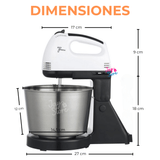 Batidora Electrica con Bowl de Acero Inoxidable