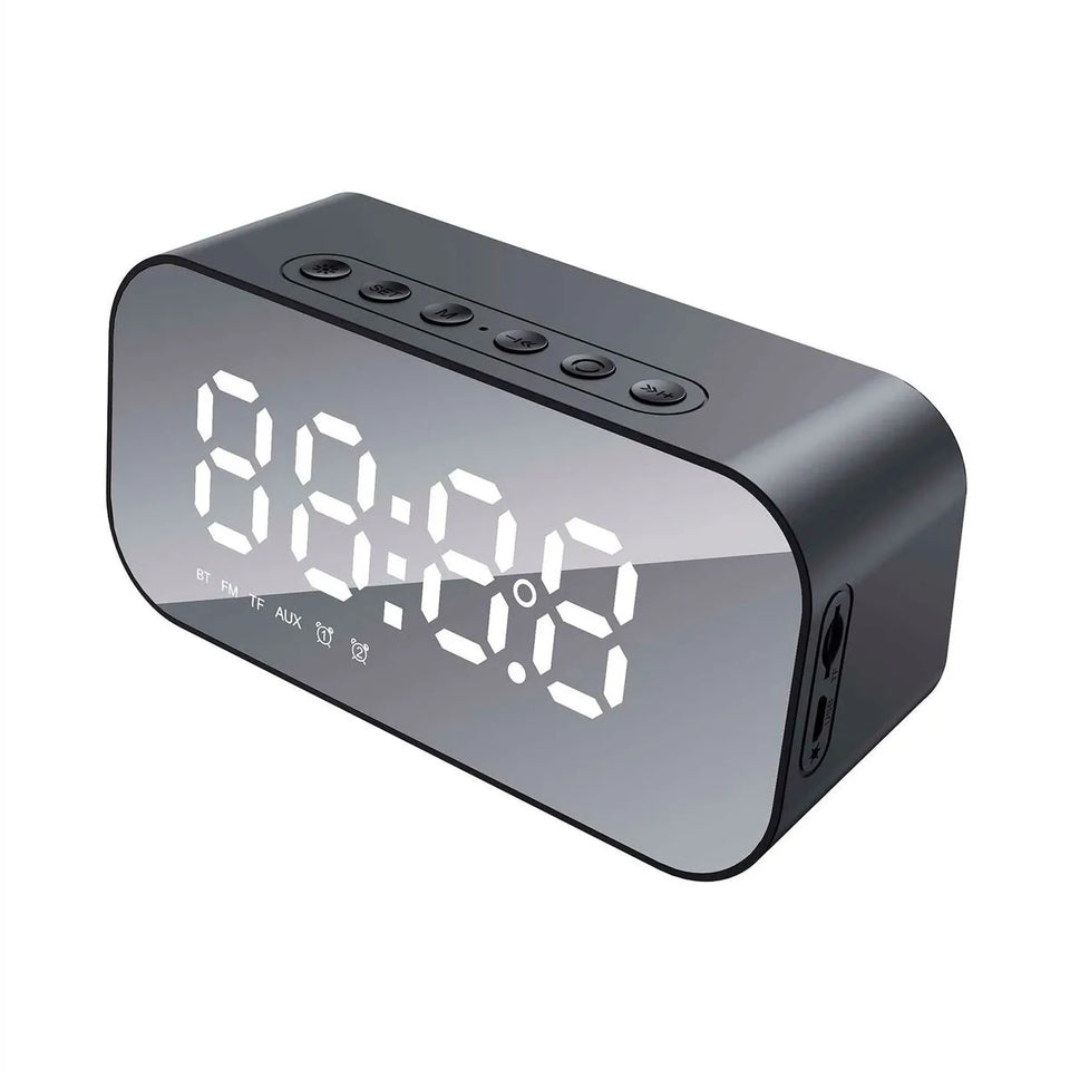Parlante Despertador Multifuncional con Pantalla LED Espejo