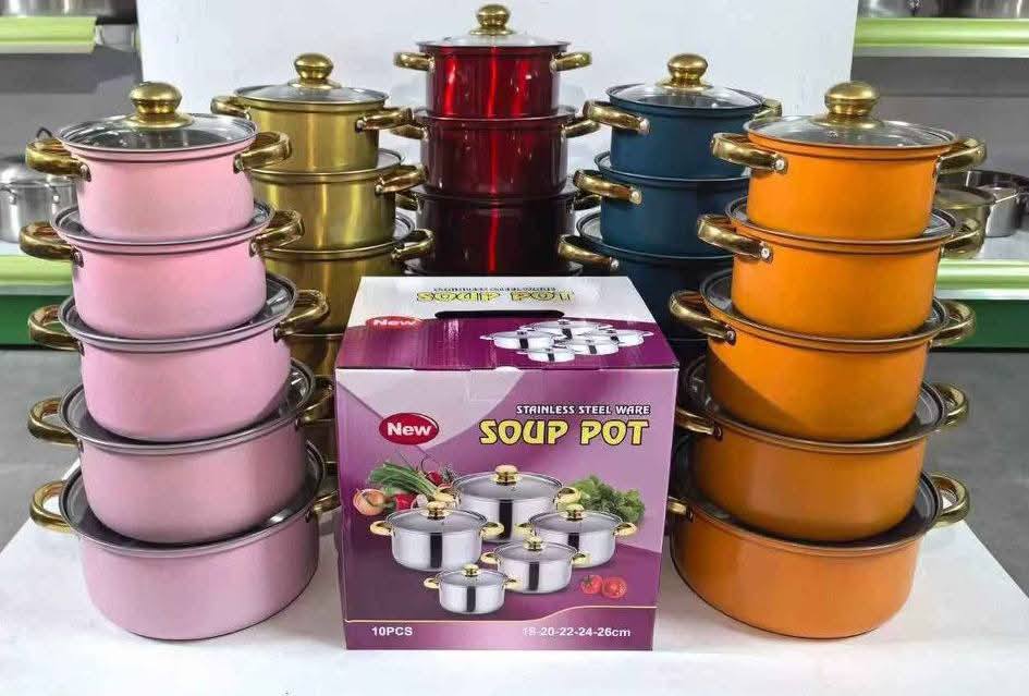 Juego De Ollas Acero Inoxidable 10 Pieza