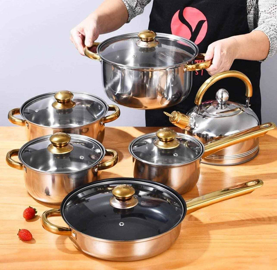 SET OLLA ACERO INOXIDABLE X 12 PIEZAS