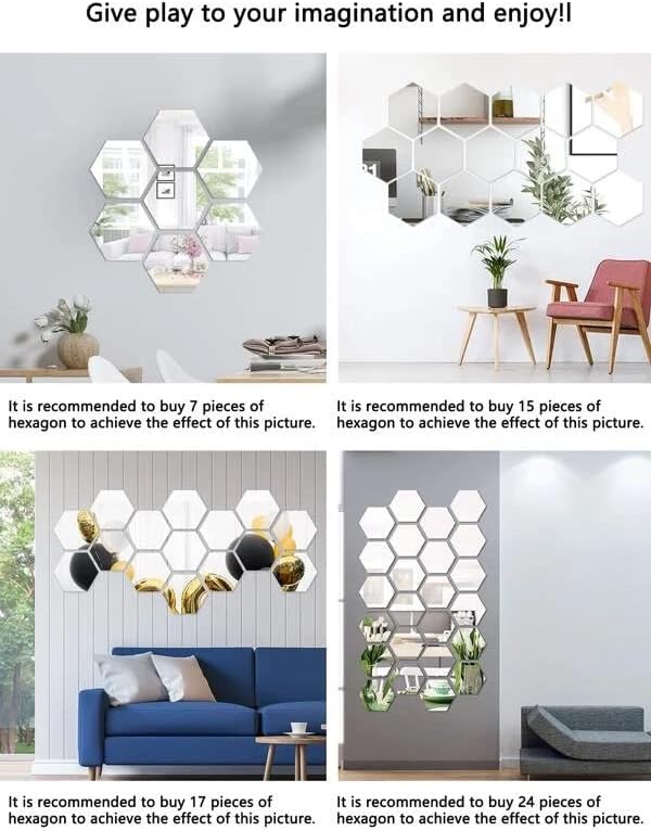 Espejos Hexagonales 30 Unidades