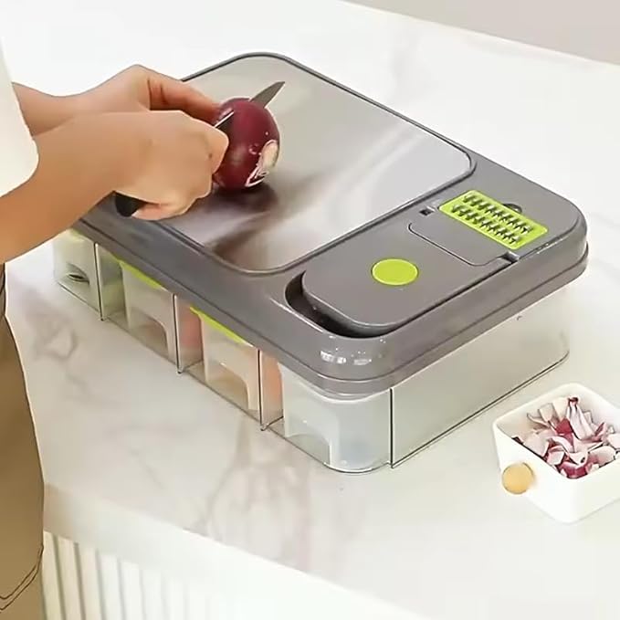 Cortador de Verduras Multifuncional 18 en 1 con Mandolina y Tabla de Acero