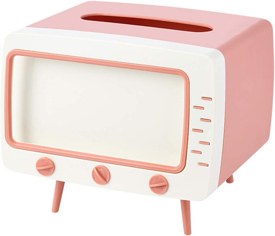 Dispensador de Pañuelos Creativo en Forma de TV con Soporte para Celular
